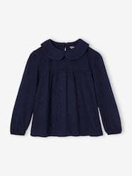 Girls-Tops-T-Shirts-Blouse with Broderie Anglaise for Girls