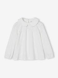 Girls-Tops-T-Shirts-Blouse with Broderie Anglaise for Girls