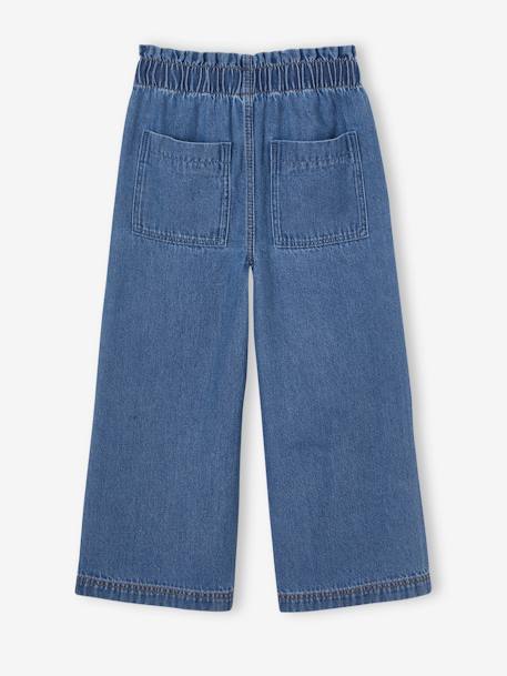 Wide Leg Carpenter Jeans for Girls light blue+medium blue 