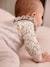 Knitted Dungarees with Frilly Straps for Babies marl beige 