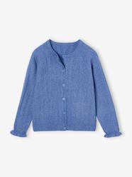 Cardigan in Lightweight Openwork Knit for Girls