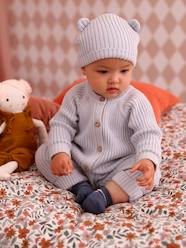 Baby-Outfits-Knitted Jumpsuit & Matching Beanie with Ears Combo for Babies