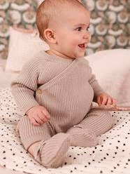 Baby-Jumpers, Cardigans & Sweaters-Cardigans-Knitted Wrapover Cardigan for Babies