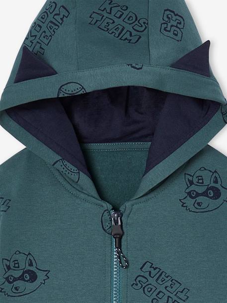 Zipped Sports Jacket with Ears on the Hood, for Boys aqua green 