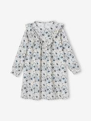 Girls-Dresses-Ruffled Dress with Floral Print, for Girls