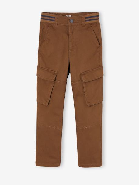 NARROW Hip MorphologiK Straight Leg Cargo Trousers for Boys bronze+night blue 