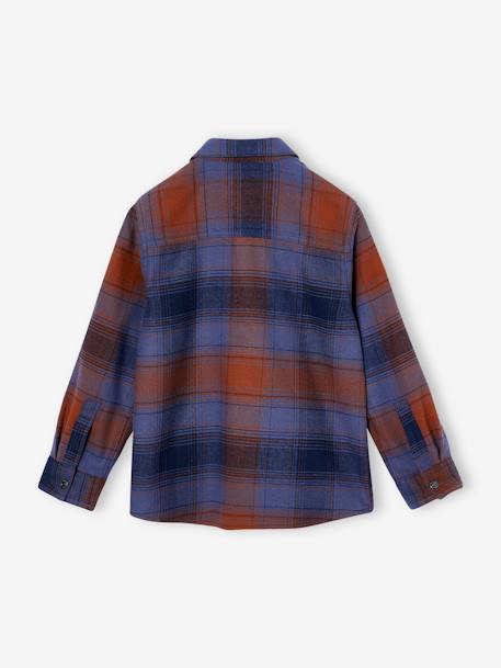 Chequered Flannel Shirt for Boys chequered white+night blue+slate blue 