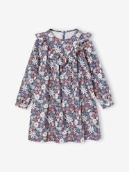 -Ruffled Dress with Floral Print, for Girls