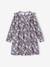 Ruffled Dress with Floral Print, for Girls ecru+indigo 