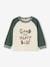 Long Sleeve Colourblock Top for Babies ecru+fir green 