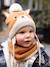 Animal Beanie + Snood + Mittens Set for Babies pecan nut 