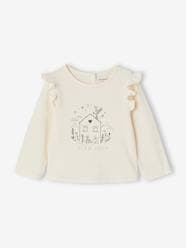 Baby-Long Sleeve T-Shirt with Print & Ruffles for Babies