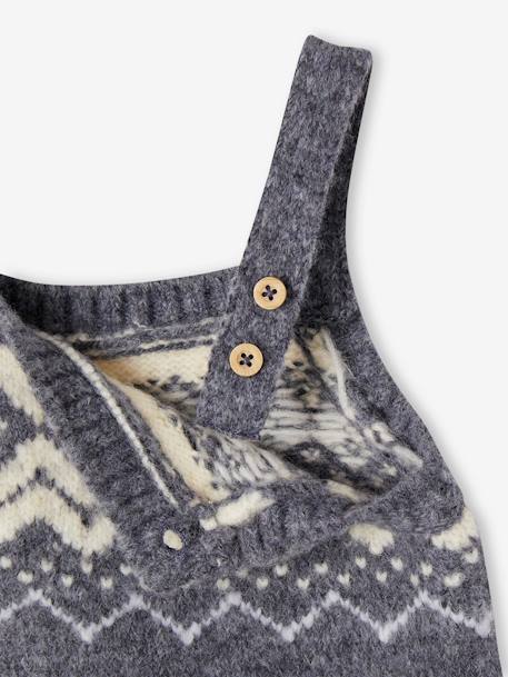 Dungarees in Jacquard Knit for Baby Boys slate blue 