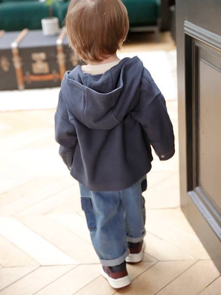 Hooded Shirt with Press Studs on the Front for Babies slate blue 