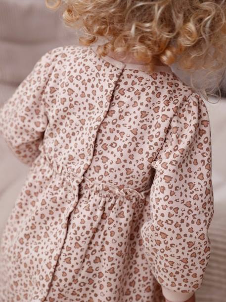 Fleece Dress for Babies golden beige+night blue+sand beige 