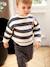 Striped Sweatshirt + Cargo Trousers Ensemble for Baby Boys slate blue 