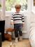 Striped Sweatshirt + Cargo Trousers Ensemble for Baby Boys slate blue 