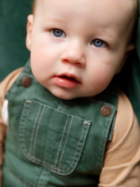 Top + Dungarees Outfit for Baby Boys fir green 