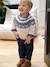 Jacquard Jumper in Ultra Soft Fuzzy Knit for Baby Boys ecru 