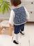 Top + Floral Waistcoat + Shorts Ensemble for Baby Girls denim blue 