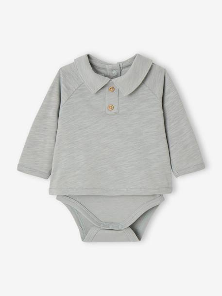 Long Sleeve Bodysuit-Top for Newborns sage green 