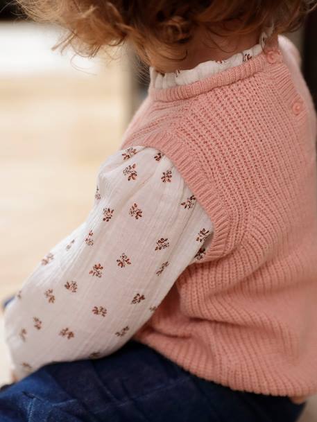 2-in-1 Jumper for Babies marl brown+rosy 