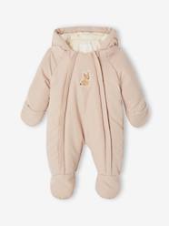 Bear Pramsuit with Full-Length Double Opening for Babies