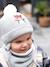 Panda Beanie + Snood + Mittens Set for Baby Boys marl grey 