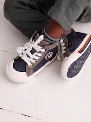 Shoes-Baby Footwear-Baby Boy Walking-High-Top Trainers with Laces & Zips for Babies