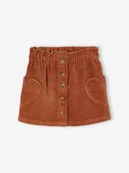 -Corduroy Skirt with Heart Pockets for Girls