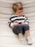 Striped Sweatshirt + Cargo Trousers Ensemble for Baby Boys slate blue 