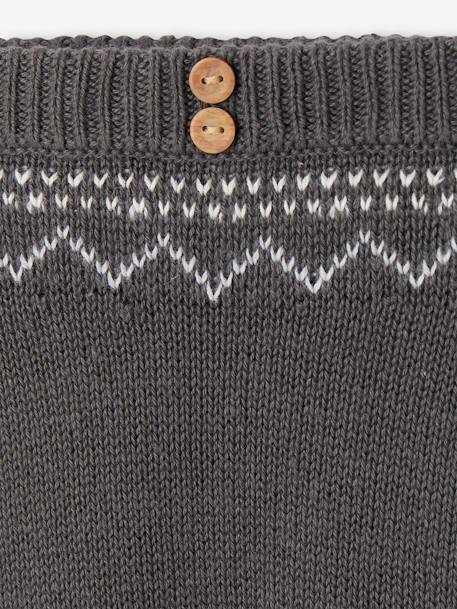 Footed Trousers in Jacquard Knit for Babies slate blue 