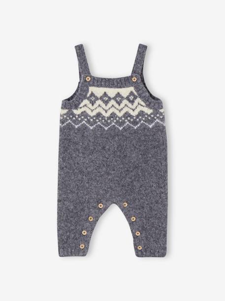 Dungarees in Jacquard Knit for Baby Boys slate blue 