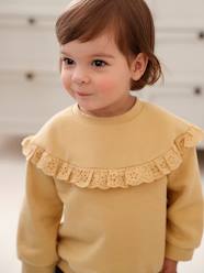 -Sweatshirt with Broderie Anglaise Ruffle for Baby Girls