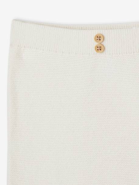 Footed Trousers in Cotton/Wool Knit marl beige+white 