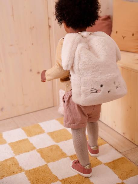 Bunny Rabbit Pre-School Backpack in Faux Fur ecru 