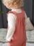 Fleece Dungarees, Ruffled Straps, Organic Cotton, for Babies old rose 