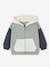 Hooded Colourblock Jacket in Fleece, for Babies sage green 