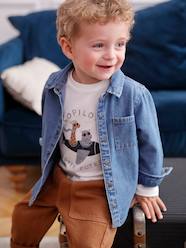 Baby-Blouses & Shirts-Denim Shirt with Press Studs for Babies