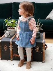 Baby-Dresses & Skirts-Dungaree Dress with Frilly Straps in Denim for Babies