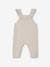 Knitted Dungarees with Frilly Straps for Babies marl beige 