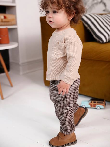 Honeycomb Top for Baby Boys beige 