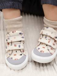 Shoes-Baby Footwear-Baby Boy Walking-Fabric Trainers with Hook-&-Loop Straps