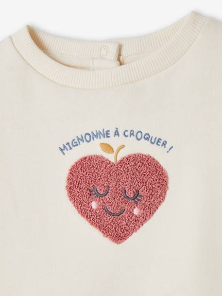 Sweatshirt with Heart in Bouclé Knit, for Babies ecru 