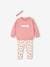 Sweatshirt + Leggings + Headband Ensemble for Baby Girls dusky pink+sand beige 