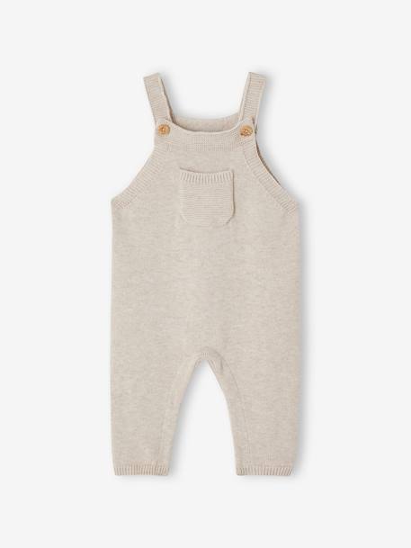 Knitted Dungarees for Babies marl beige 