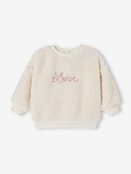 Baby-Jumpers, Cardigans & Sweaters-Sherpa Sweatshirt with Love Embroidery, for Babies