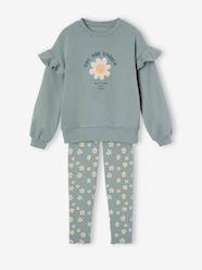 Girls-Sets-Frilly Sweatshirt + Leggings Combo for Girls