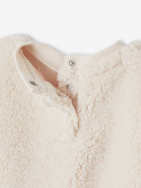 Sherpa Sweatshirt with Love Embroidery, for Babies ecru 