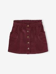 Corduroy Skirt with Heart Pockets for Girls